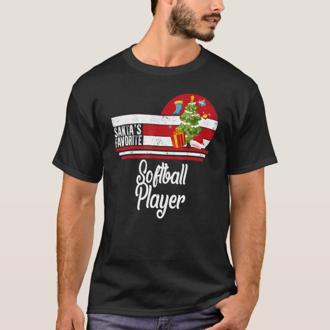 Camiseta Papais noeis Favoritos do Jogador de Softball Fora (Frente)