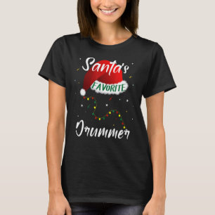 Camiseta Papais noeis Favoritos Drummer Árvore de Natal Cor