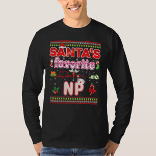 Camiseta Papais noeis Favoritos Enfermeira Np Natal Santa H