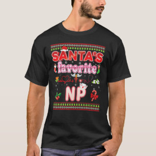 Camiseta Papais noeis Favoritos Enfermeira Np Natal Santa H