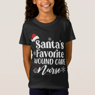 Camiseta Papais noeis Favoritos Enfermeira Santa Hat Cristo