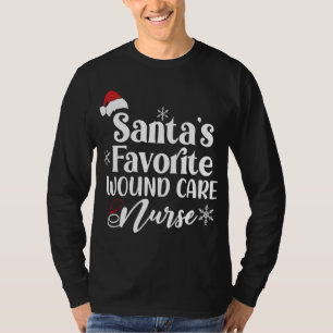 Camiseta Papais noeis Favoritos Enfermeira Santa Hat Cristo