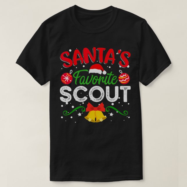 Camiseta Papais noeis Favoritos Escoteiro Engraçado Natal (Frente do Design)