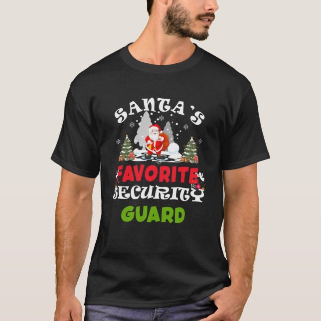 Camiseta Papais noeis Favoritos Guarda de segurança Engraça (Frente)