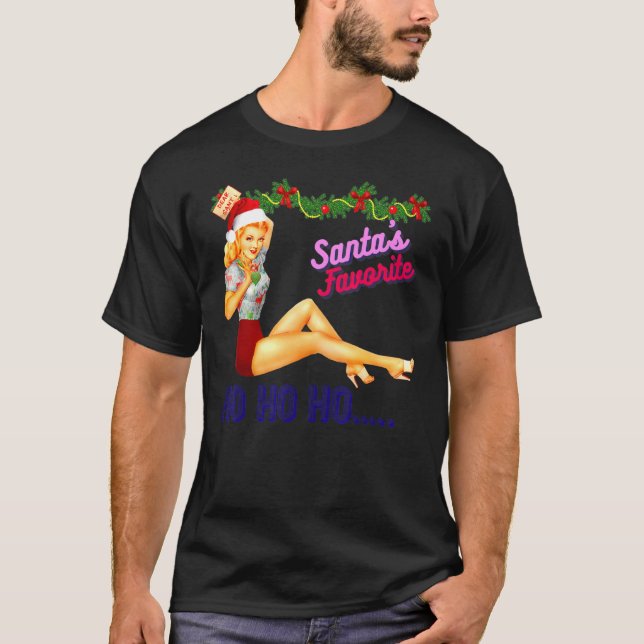 Camiseta Papais noeis Favoritos Ho Ho Bela Piada Suja (Frente)