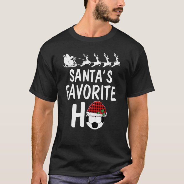 Camiseta Papais noeis Favoritos Ho Papais noeis de Natal Re (Frente)