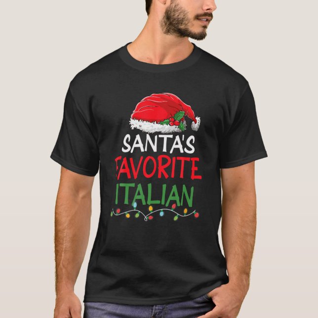 Camiseta Papais noeis Favoritos Natal Italiano Papai Noel T (Frente)