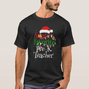 Camiseta Papais noeis Favoritos Pré-K Professor Natal Sant
