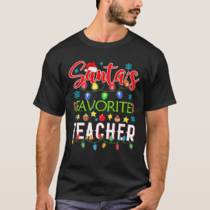 Camiseta Papais noeis Favoritos Professor Luzes de Natal Pa