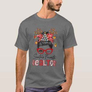 Camiseta Papais noeis Favoritos Realtor de Natal Mensagem B