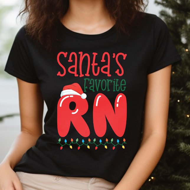 Camiseta Papais noeis Favoritos RN Enfermeira de Natal Engr (Criador carregado)