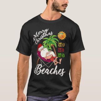 Camiseta Papais noeis Feliz Natal Praias Óculos de sol Féri
