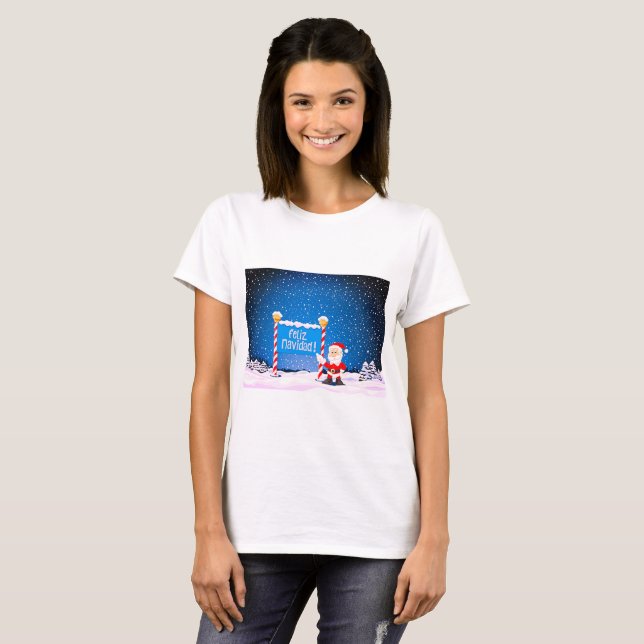 Camiseta Papais noeis Feliz Navidad (Frente Completa)