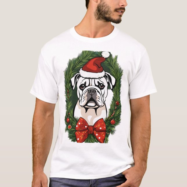 Camiseta Papais noeis festivos Camisa-T-Cão - Perfeito para (Frente)