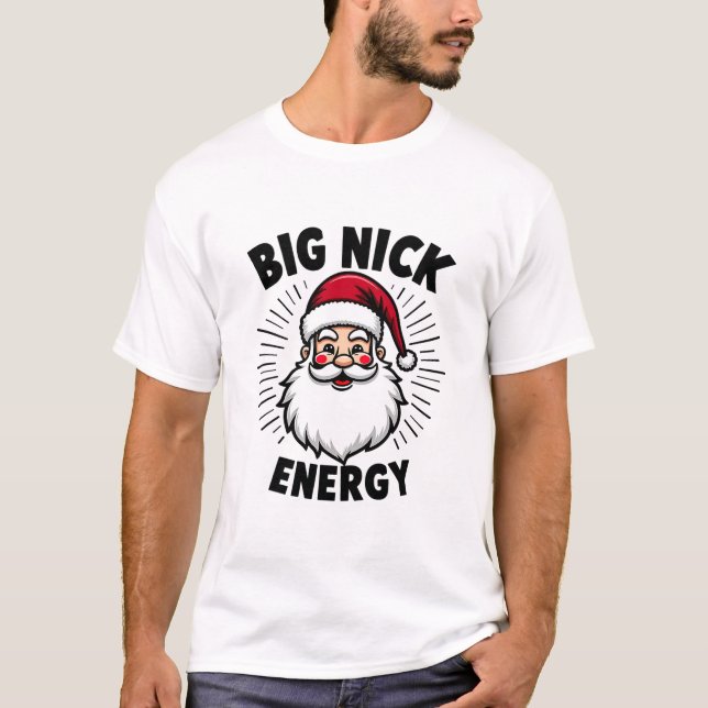 Camiseta Papais noeis Festivos Design de Energia (Frente)