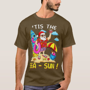 Camiseta Papais noeis Flamingo Float Este é o Natal do SeaS