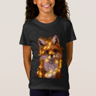 Camiseta Papais noeis Fox Lover Natal Luzes Pajama Costume 