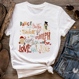 Camiseta Papais noeis Frosty Rudolph Jesus Cita Férias de N