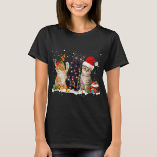 Camiseta Papais noeis Gato Belo e Gordo Reindeer Pajama Nat