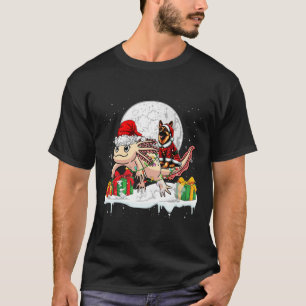Camiseta Papais noeis German shepherd Andando Axolotl Natal