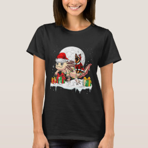 Camiseta Papais noeis German shepherd Andando Axolotl Natal