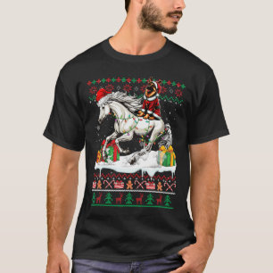Camiseta Papais noeis German shepherd Andando Cavalo Suor d