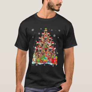 Camiseta Papais noeis german shepherd Luzes de árvore de Na