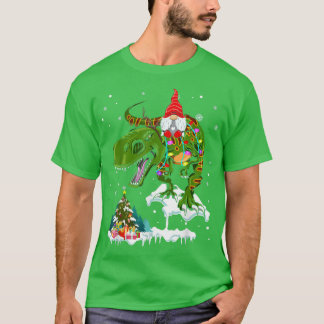 Camiseta Papais noeis Gnomo Riding TRe Reindeer Xmas Lover 