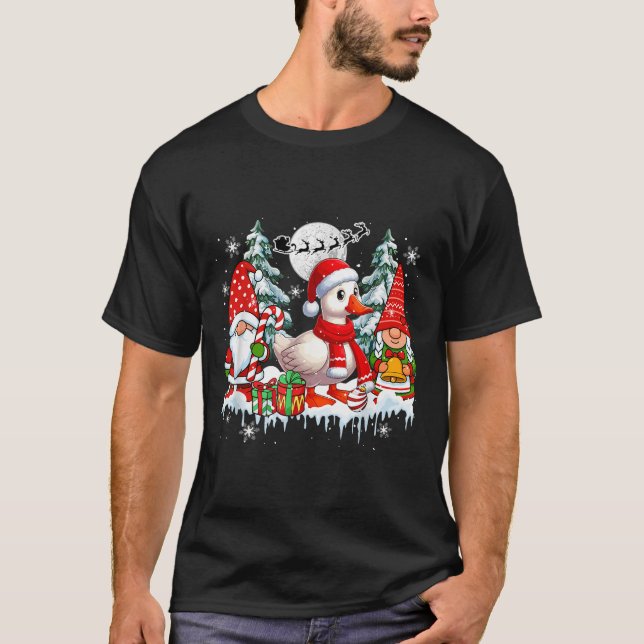Camiseta Papais noeis Gnomos casais Ganham Árvores de Natal (Frente)