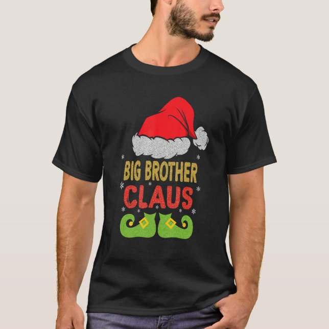 Camiseta Papais noeis Grande Irmão Claus Família de Natal (Frente)