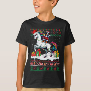 Camiseta Papais noeis Grande Montanha Suíça Andando Unicorn