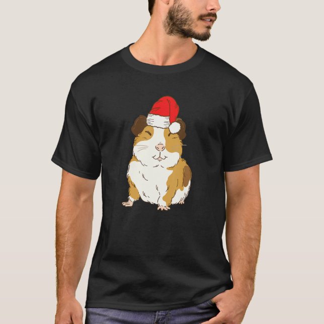 Camiseta Papais noeis Guiné Pig Natal Pet Mãe Feriado (Frente)