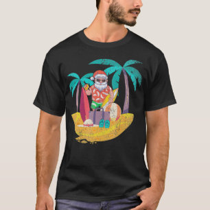 Camiseta Papais noeis havaianos no verão tropical no Natal 