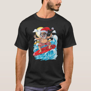 Camiseta Papais noeis Havaianos Surfando no Havaí Surf de V
