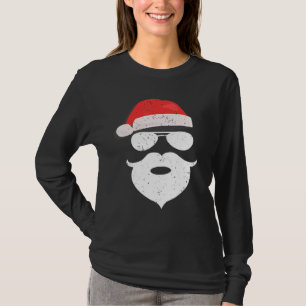 Camiseta Papais noeis Hipsteres Engraçados Barba Óculos De