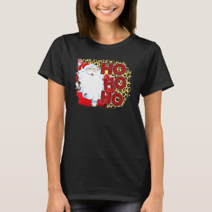 Camiseta Papais noeis Ho Ho Vintage Xadrez do Leopard Buffa