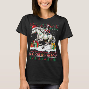 Camiseta Papais noeis Inglês Springer Spaniel Riding Horse 