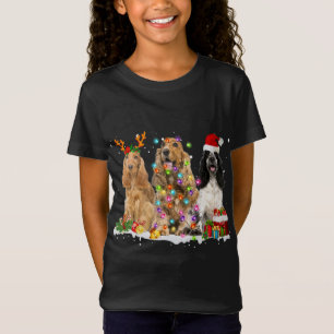Camiseta Papais noeis Ingleses Cocker Spaniel Dog Reindeer