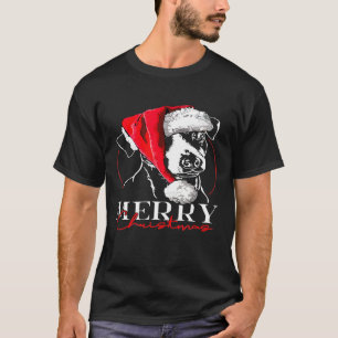 Camiseta Papais noeis Jack Russell Terrier Feliz Cachorro d