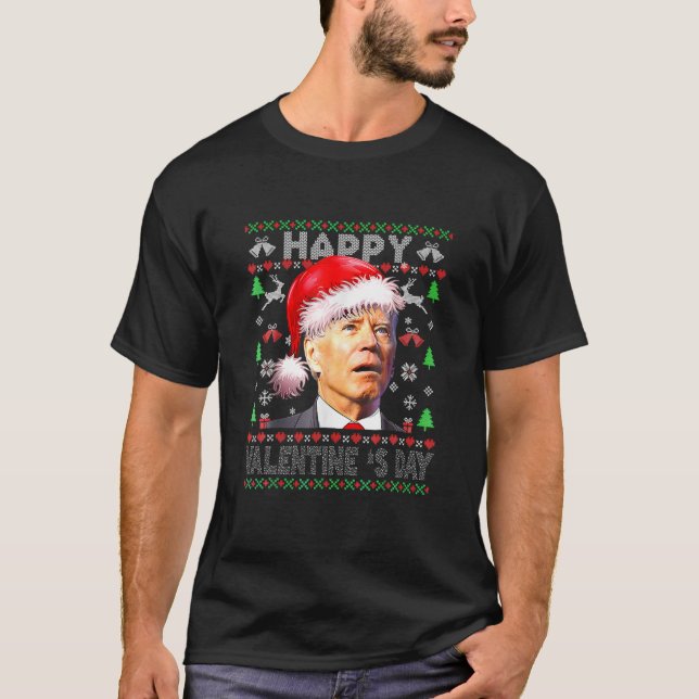 Camiseta Papais noeis Joe Biden, Cristo Feio Feliz dia de o (Frente)