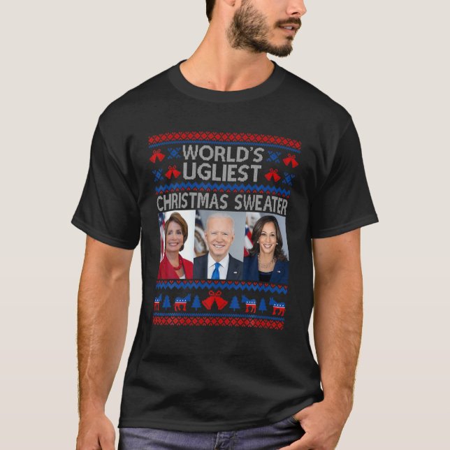 Camiseta Papais noeis Joe Biden Engraçado Mundo Mais Frio S (Frente)