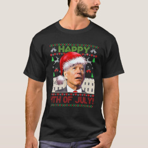 Camiseta Papais noeis Joe Biden Feliz 4º Natal Do Ofs July