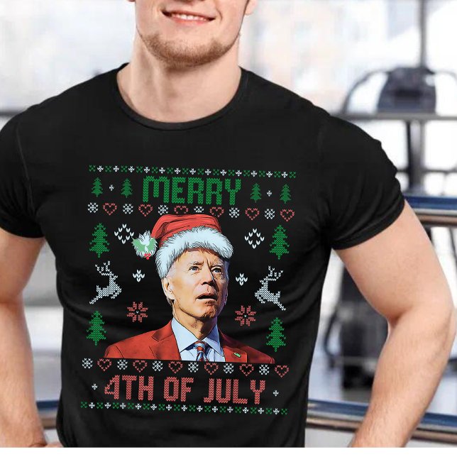 Camiseta Papais noeis Joe Biden Feliz 4 de julho Feliz Nata (Criador carregado)