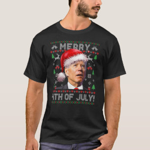 Camiseta Papais noeis Joe Biden Feliz 4 De Julho Ugly Sweat