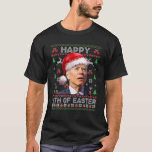 Camiseta Papais noeis Joe Biden Feliz 4 De Natal Feio Pásco