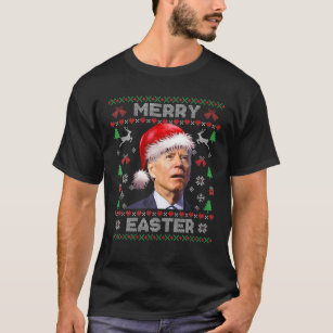 Camiseta Papais noeis Joe Biden Feliz Páscoa doce de Natal