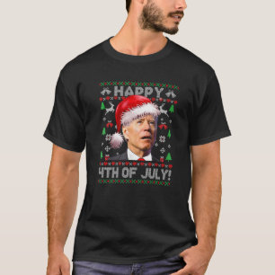 Camiseta Papais noeis Joe Biden Happy 4 De Julho Ugly Natal
