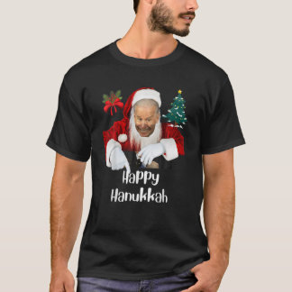 Camiseta Papais noeis Joe Biden Happy Hanukkah Natal Engraç