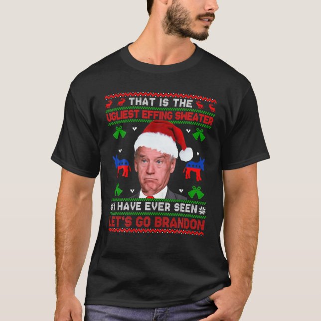 Camiseta Papais noeis Joe Biden Que É O Cristão De Effm Mai (Frente)