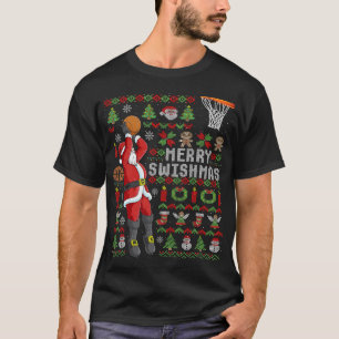 Camiseta Papais noeis Jogando Basquete Ufly Christmas Sweat